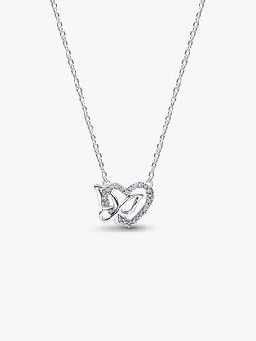 Pandora Entwined Heart & Butterfly Pendant Necklace